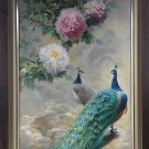 Hand painted oil painting on canvas"Gorgeous peacock"100x150CM(40"x60")Unframed-91