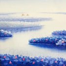 Hand painted oil painting on canvas"lake"50x60CM(19.7"x23.6")Unframed-136