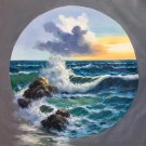 Simple modern Hand painted oil painting on canvas"Waves"100x100CM(40"x40")Unframed-21