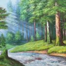 American style Hand painted oil painting on canvas"Creek"70x180CM(27.6"x70.9")Unframed-611