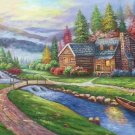 American style Hand painted oil painting on canvas"Creek"70x180CM(27.6"x70.9")Unframed-612