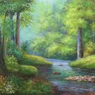 American style Hand painted oil painting on canvas"Creek"70x180CM(27.6"x70.9")Unframed-613