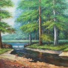 American style Hand painted oil painting on canvas"Creek"70x180CM(27.6"x70.9")Unframed-614 American style Hand painted oil painting on canvas"Creek"70x180CM(27.6"x70.9")Unframed-614