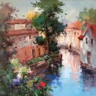 European style Hand painted oil painting on canvas"Venice"70x70CM(30x30inch)Unframed-44