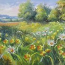 Hand painted oil painting on canvas"tiny Pink blossoms"60x120CM(23.6"x47.2")Unframed-19