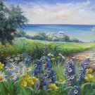 Hand painted oil painting on canvas"tiny Pink blossoms"60x120CM(23.6"x47.2")Unframed-20