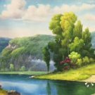 Hand painted oil painting on canvas"Creek"60x120CM(23.6"x47.2")Unframed-629