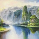 Hand painted oil painting on canvas"Creek"60x120CM(23.6"x47.2")Unframed-632