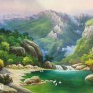 Hand painted oil painting on canvas"Creek"60x90CM(23.6"x35.4")Unframed-634