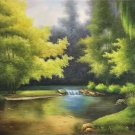Hand painted oil painting on canvas"Creek"60x90CM(23.6"x35.4")Unframed-639