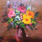 Hand painted oil painting on canvas"Flowers"80x80CM(31.5"x31.5")Unframed-53