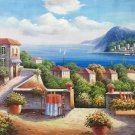 Mediterranean Hand painted oil painting on canvas"Sea view Villa"60x90CM(23.6"x35.4")Unframed-105