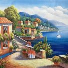 Mediterranean Hand painted oil painting on canvas"Sea view Villa"60x90CM(23.6"x35.4")Unframed-107 Mediterranean Hand painted oil painting on canvas"Sea view Villa"60x90CM(23.6"x35.4")Unframed-107