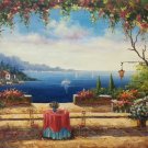 Mediterranean Hand painted oil painting on canvas"Sea view Villa"60x90CM(23.6"x35.4")Unframed-108