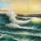 Simple modern Hand painted oil painting on canvas"Waves"80x160CM(33"x63")Unframed-25