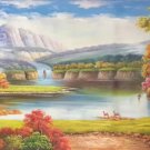 American style Hand painted oil painting on canvas"Creek"70x180CM(27.6"x70.9")Unframed-653