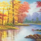 American style Hand painted oil painting on canvas"Creek"70x180CM(27.6"x70.9")Unframed-654