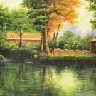 Hand painted oil painting on canvas"Creek"60x120CM(23.6"x47.2")Unframed-657