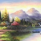 Hand painted oil painting on canvas"Creek"60x120CM(23.6"x47.2")Unframed-658