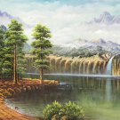 Hand painted oil painting on canvas"Creek"60x120CM(23.6"x47.2")Unframed-661 Hand painted oil painting on canvas"Creek"60x120CM(23.6"x47.2")Unframed-661