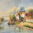 Hand painted oil painting on canvas"Image of the countryside"50x60CM(19.7"x23.6")Unframed-186