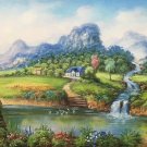 Hand painted oil painting on canvas"Creek"60x120CM(23.6"x47.2")Unframed-665