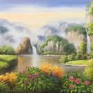 Hand painted oil painting on canvas"Creek"60x120CM(23.6"x47.2")Unframed-666