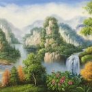 Hand painted oil painting on canvas"Creek"60x120CM(23.6"x47.2")Unframed-667