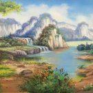 Hand painted oil painting on canvas"Creek"60x120CM(23.6"x47.2")Unframed-668