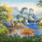 Hand painted oil painting on canvas"Creek"60x120CM(23.6"x47.2")Unframed-669