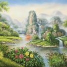 Hand painted oil painting on canvas"Creek"60x120CM(23.6"x47.2")Unframed-670