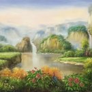 Hand painted oil painting on canvas"Creek"60x120CM(23.6"x47.2")Unframed-671 Hand painted oil painting on canvas"Creek"60x120CM(23.6"x47.2")Unframed-671