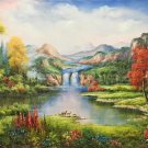 Hand painted oil painting on canvas"Creek"60x120CM(23.6"x47.2")Unframed-672 Hand painted oil painting on canvas"Creek"60x120CM(23.6"x47.2")Unframed-672