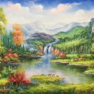 Hand painted oil painting on canvas"Creek"60x120CM(23.6"x47.2")Unframed-674