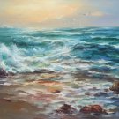 Simple modern Hand painted oil painting on canvas"Waves"70x100CM(30"x40")Unframed-26