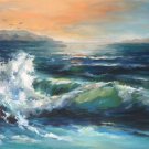 Simple modern Hand painted oil painting on canvas"Waves"70x100CM(30"x40")Unframed-28