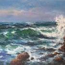 Simple modern Hand painted oil painting on canvas"Waves"70x100CM(30"x40")Unframed-29