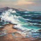 Simple modern Hand painted oil painting on canvas"Waves"70x100CM(30"x40")Unframed-30