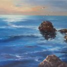 Simple modern Hand painted oil painting on canvas"Waves"70x100CM(30"x40")Unframed-31