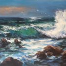 Simple modern Hand painted oil painting on canvas"Waves"70x100CM(30"x40")Unframed-33