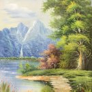 Hand painted oil painting on canvas"Creek"60x90CM(23.6"x35.4")Unframed-695