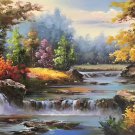 Hand painted oil painting on canvas"Creek"60x90CM(23.6"x35.4")Unframed-708