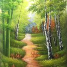 Hand painted oil painting on canvas"Bamboo forest"80x160CM(33"x63")Unframed-712