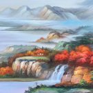 American style Hand painted oil painting on canvas"Creek"70x180CM(27.6"x70.9")Unframed-720 American style Hand painted oil painting on canvas"Creek"70x180CM(27.6"x70.9")Unframed-720