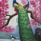 Simple modern Hand painted oil painting on canvas"Gorgeous peacock"80x160CM(33"x63")Unframed-93