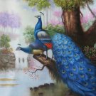 Simple modern Hand painted oil painting on canvas"Gorgeous peacock"80x160CM(33"x63")Unframed-94