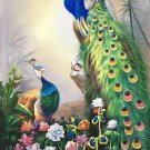 Simple modern Hand painted oil painting on canvas"Gorgeous peacock"70x180CM(27.6"x70.9")Unframed-95