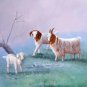 Simple modern Hand painted oil painting on canvas"Sheep"70x100CM(30"x40")Unframed-26
