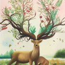 Hand painted oil painting on canvas"The King Of Milu Deer"50x70CM(20"x30")Unframed-21