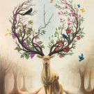 Hand painted oil painting on canvas"The King Of Milu Deer"50x70CM(20"x30")Unframed-23